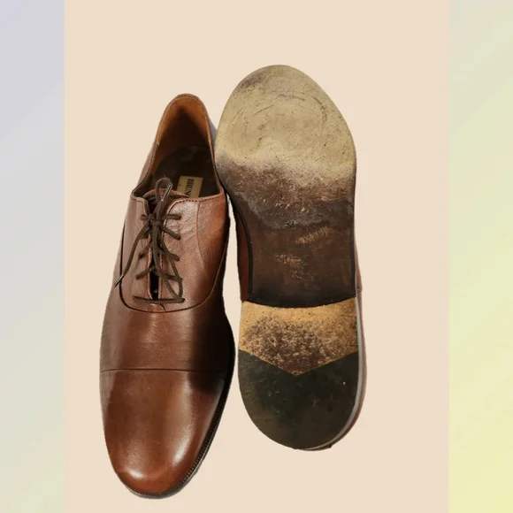 BRUNO MARTINI BROWN LEATHER OXFORDS SIZE 10.5 BRUNO MARTINI Hand Made In Italy Tan Laced Oxford Shoes  main image 2